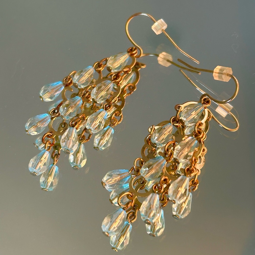 Pink and Blue Earrings - Picture 2 of 4